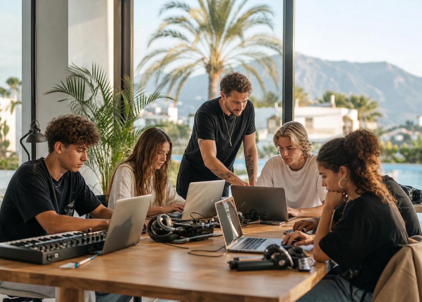 Hands-on creative work in warm natural light